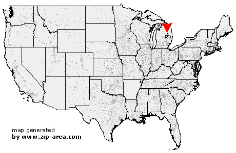 Location of East Tawas